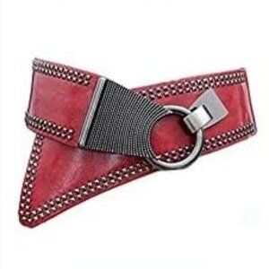 WOMEN'S Vintage Belt With Interlock Buckle Red